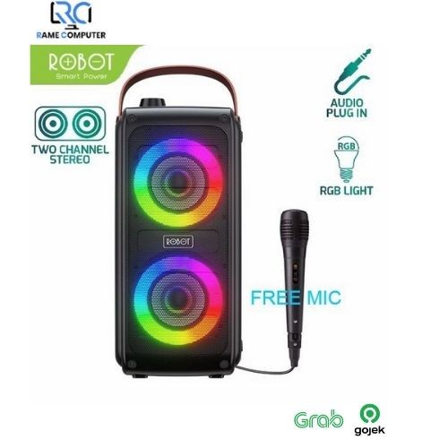 SPEAKER KARAOKE Bluetooth 5.0 ROBOT RB490 RGB 20W Free Microphone