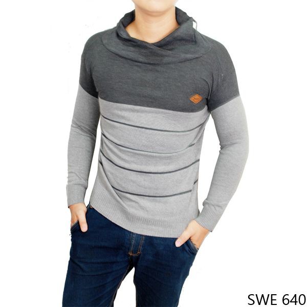 Sweater Pria Modern Rajut Kombinasi Warna – SWE 640