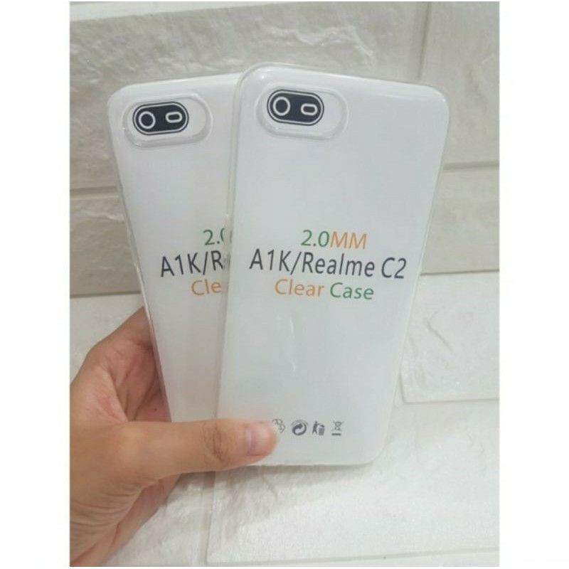 Softcase Case Bening Clear Case Sillikon Kondom Transparan Pelindung HP Oppo A1K realme C2 bening