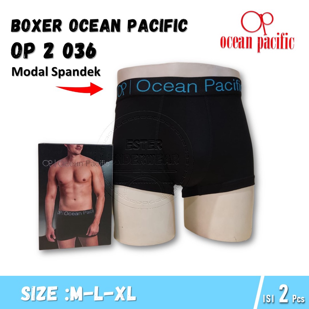 Celana Boxer Pria OCEAN PACIFIC OP 036 Isi 2/Pack