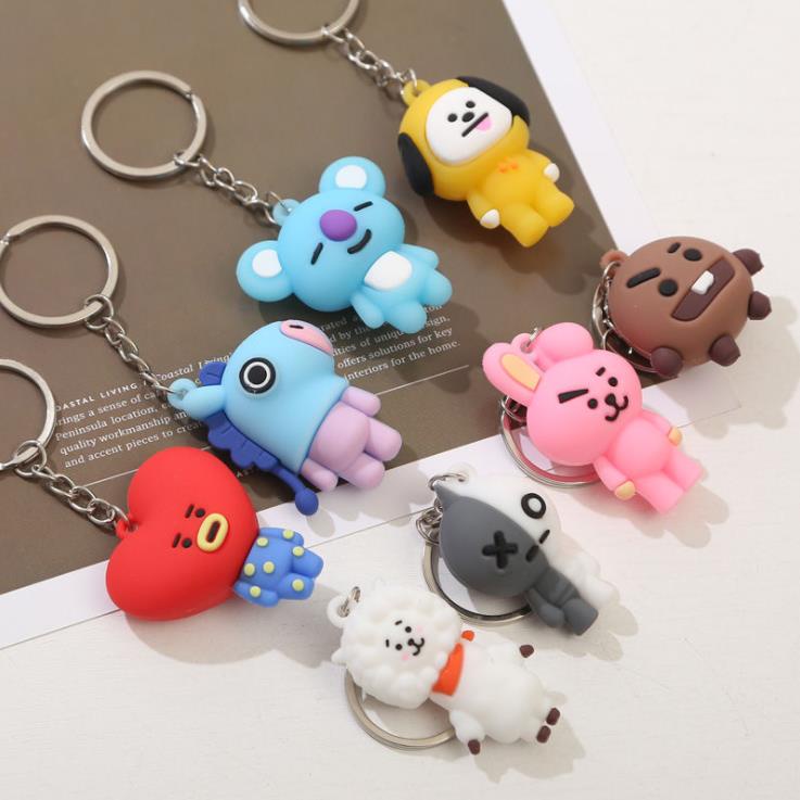 [ACKER] Gantungan Kunci BTS/BT21 Epoxy Doll Liontin untuk Mobil/Tas