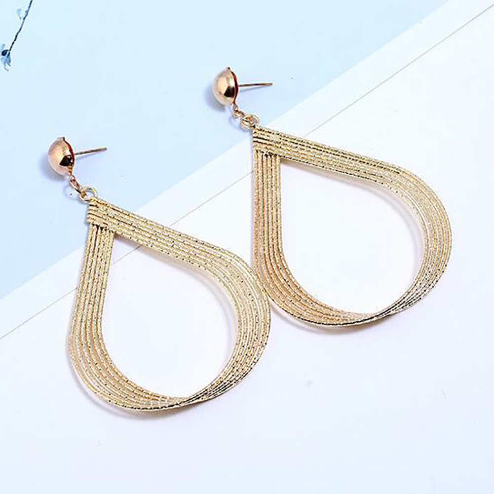 Hu Hu Hu Hu Hu Alat Bantu Pasang Kacamata♡ Anting Tusuk Gantung Wanita Desain Tetesan Air Hollow Gaya Simple Untuk Pesta