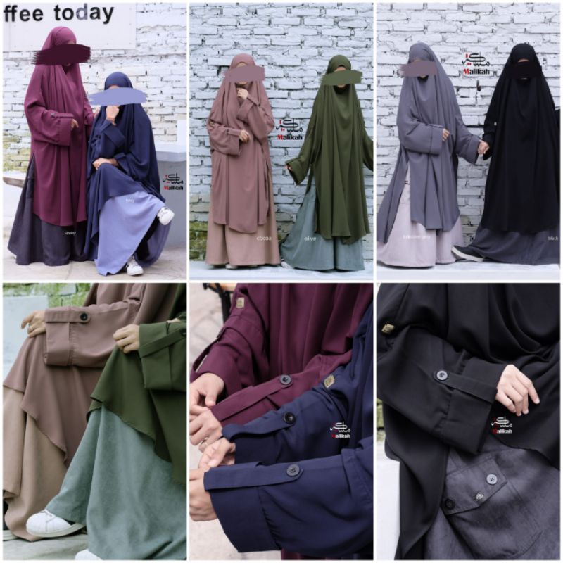 Malikah - French Zekreet By Malikah French Khimar set Rok bahan Softlexus
