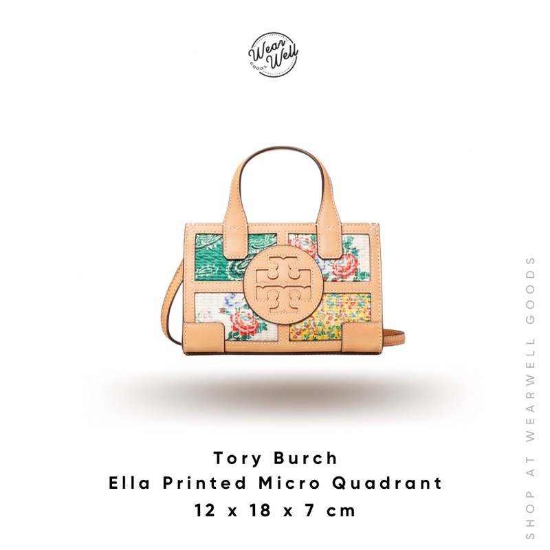 Tory burch ella printed micro quadrant