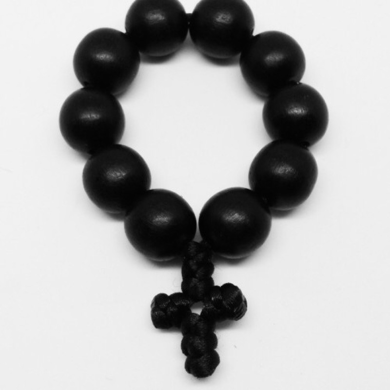 Rosario Komboskini mini kayu langka Eboni hitam