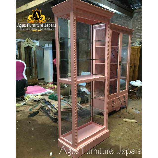 LEMARI HIAS KACA FULL DUCO (almari kaca almari hias)
