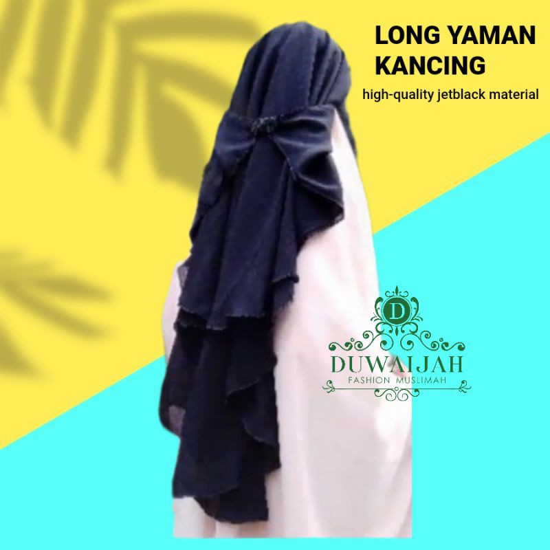 NIQAB CADAR YAMAN KANCING 2 LAYER | NIQAB JETBLACK