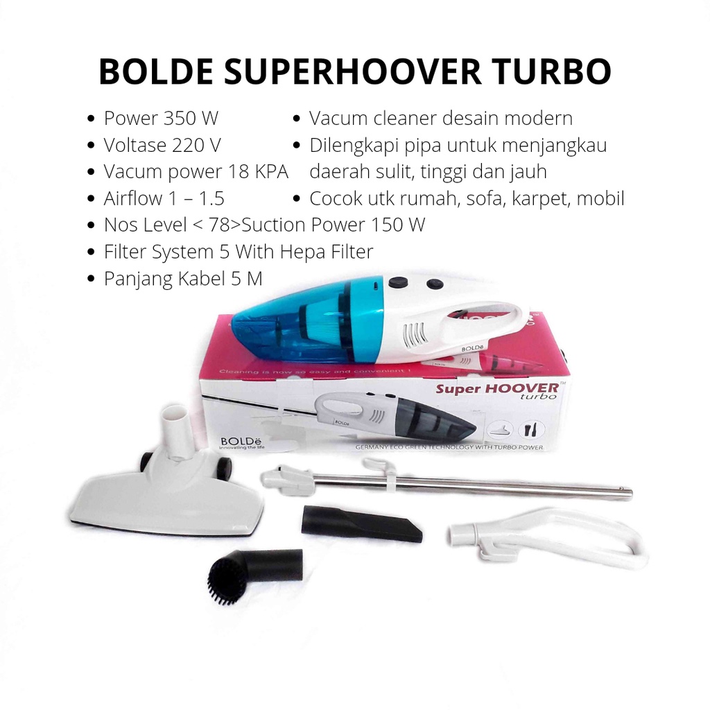 BOLDE SUPER HOOVER BOLDE VACCUM CLEANER BOLDE PENYEDOT DEBU BOLDE SUPERHOOVER TURBO PENYEDOT DEBU