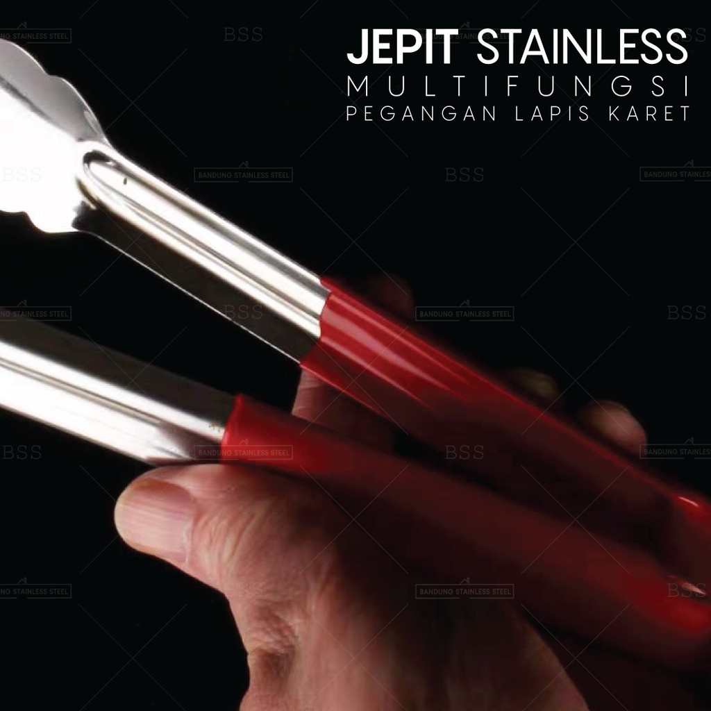 Jepitan Stainless Capit Salad Kue Donat Bolu Tebal Anti Panas Licin 9inch 12inch 14inch Multifungsi