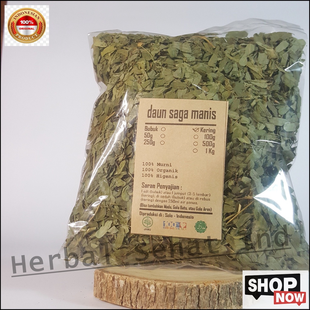 

DAUN SAGA MANIS KERING 250 gr - Abrus Precatorius - MURNI - JSR