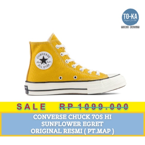 CONVERSE CHUCK 70s HI CANVAS SUNFLOWER 162054c