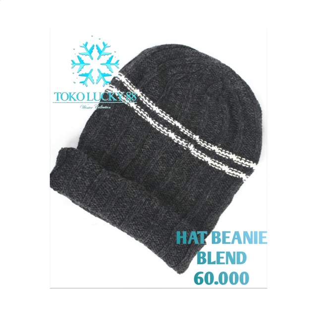 Topi Kupluk Rajut Wool Hat Beanie Blend