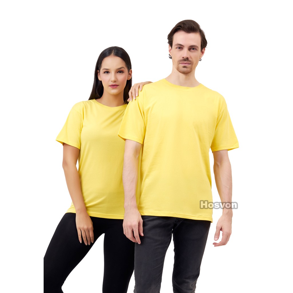 KUNING KENARI Cotton Combed 20s Lengan Pendek (PRIA &amp; WANITA)