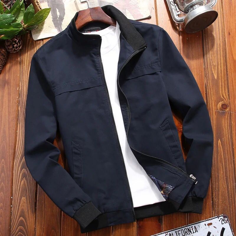 Jaket bomber canvas pria wanita polos original