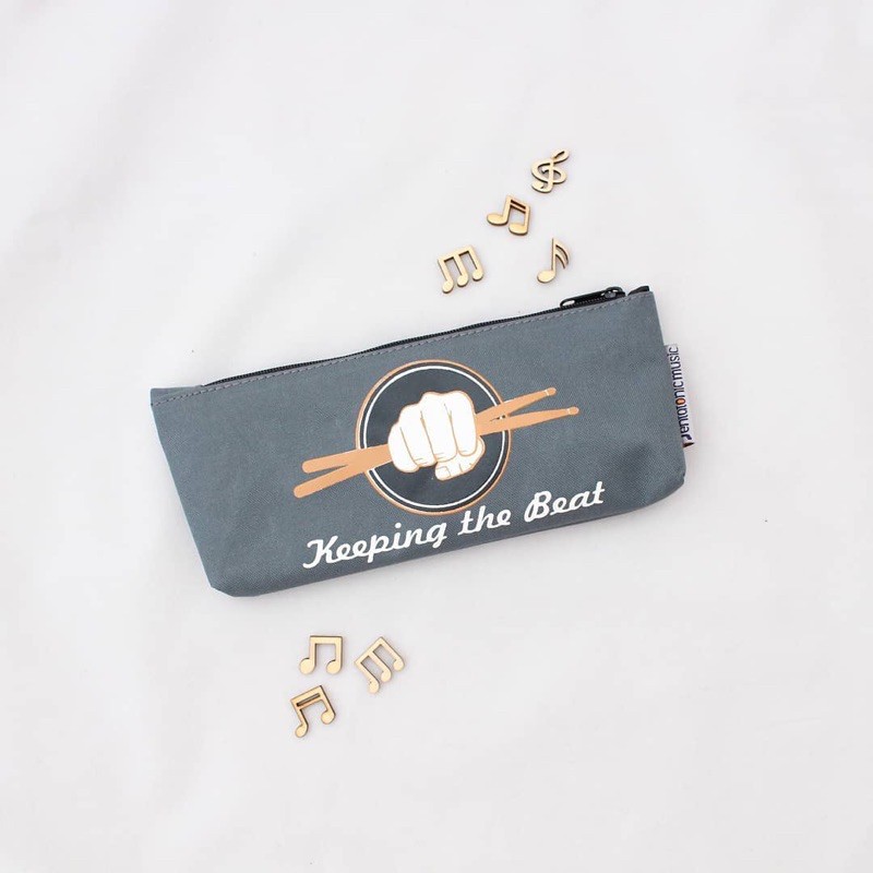 Tempat Pensil Musik / Keeping the Beat Pencil Case / Kotak Pensil motif Drum / Music Stationery