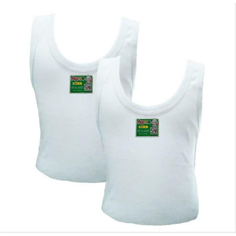 SINGLET ANAK AGREE KIDS SG.810/SG-ST.05/SG-04 HARGA PER 6.Biji SINGLET ANAK PEREMPUAN LAKI-LAKI PUTIH KATUN SERAP KERINGAT