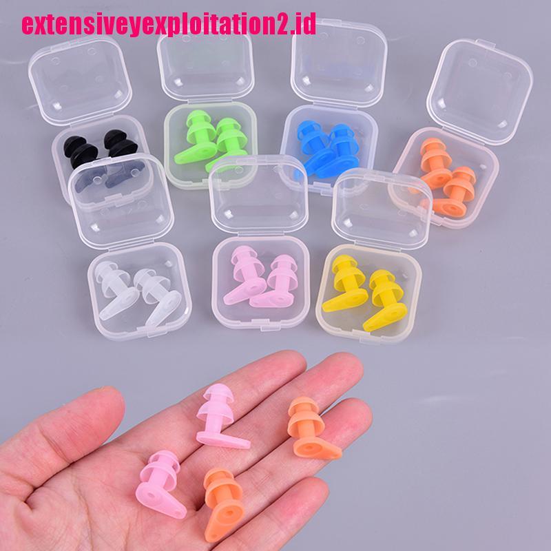 &lt; E2id &amp; &gt; 1 Pasang Earplugs Bahan Silikon Anti Air