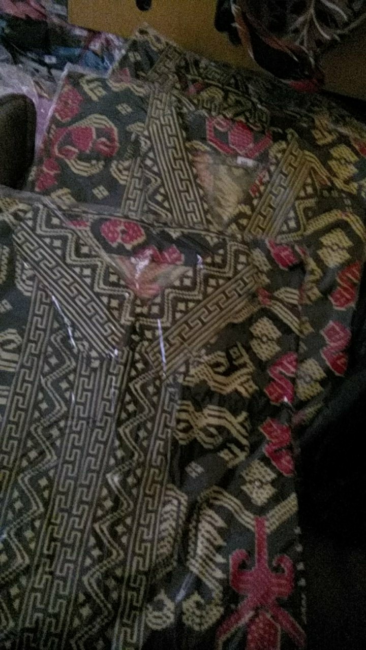 Murah Batik Kemeja Hem Pria Motif Kembang Gede Hitam Kemeja Seragam Pekalongan Alkhalis