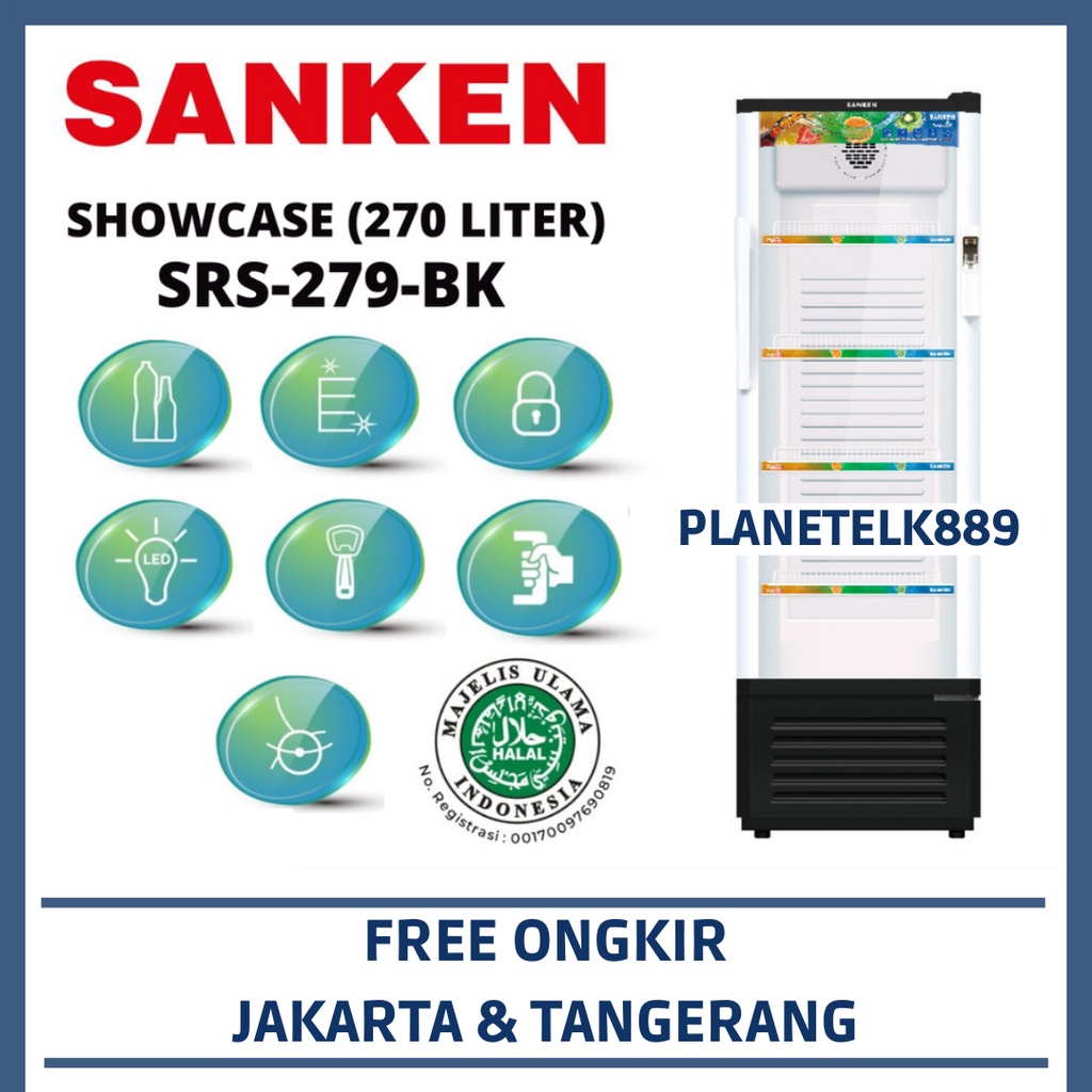 SHOWCASE SANKEN SRS-279-BK SHOWCASE SANKEN 270 LITER SRS 279