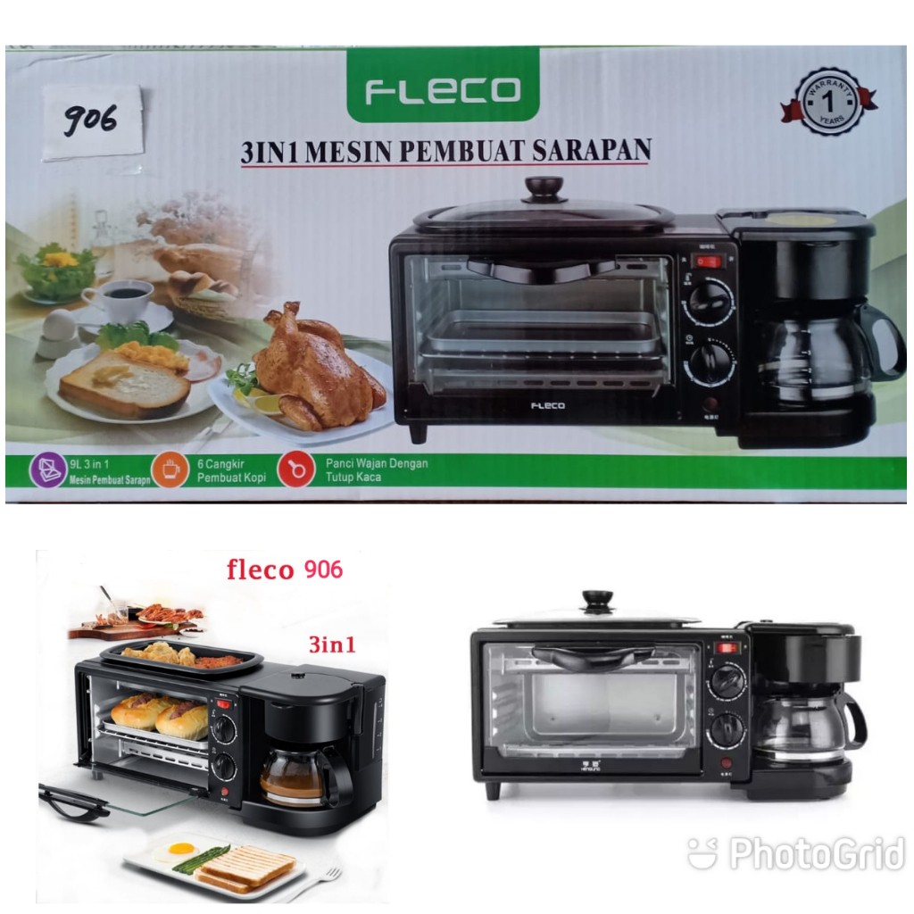 medan elektronik oven fleco 3in1 oven listrik kopi panggang