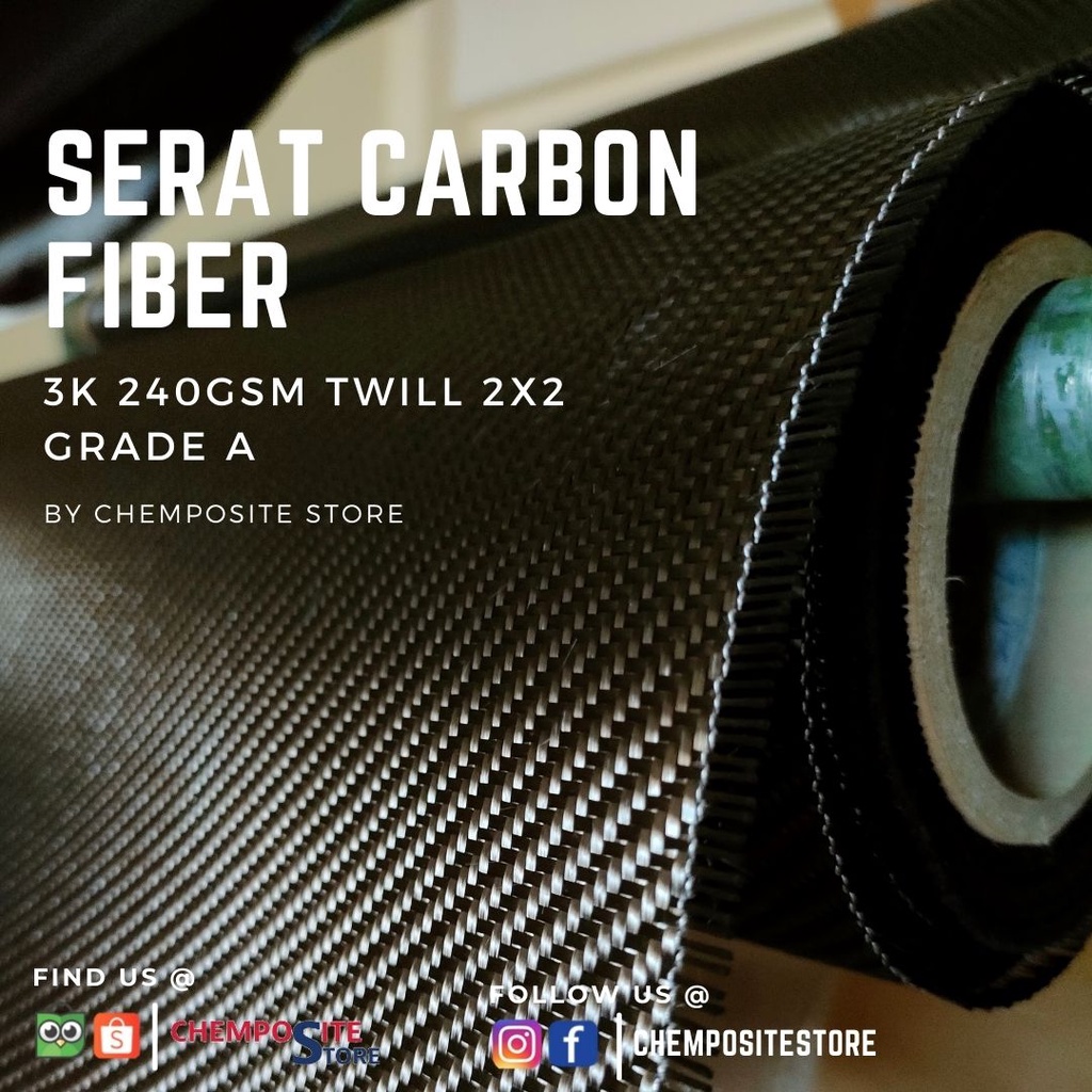 Jual Serat Carbon Karbon Kevlar Fiber 3k Twill 240gsm Grade A | Shopee ...