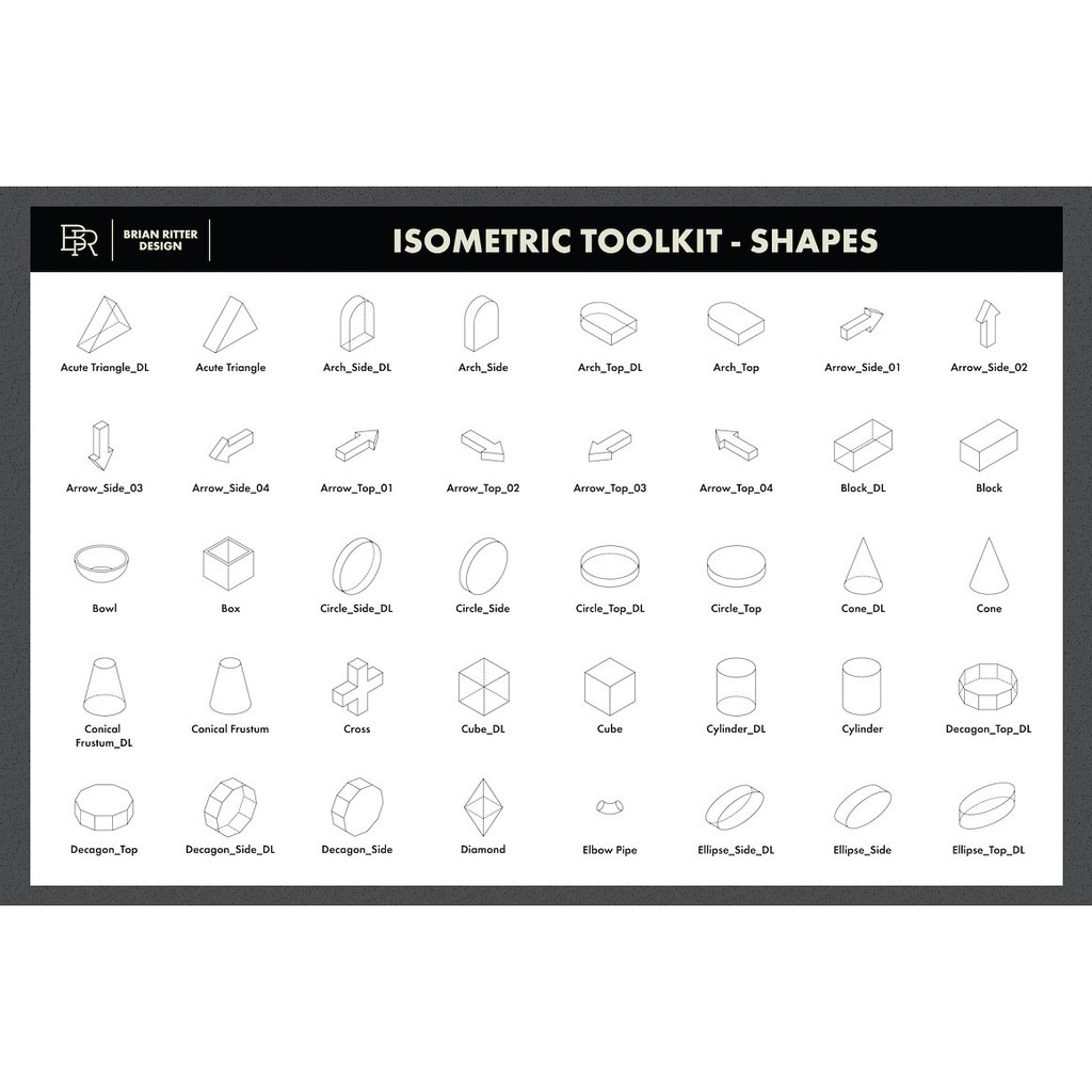 Procreate Brush - Isometric Tool Kit Brush Stamps for Procreate