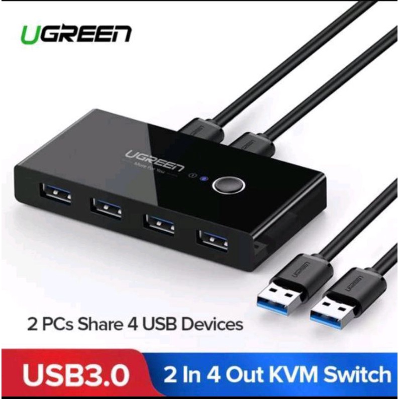 Ugreen Switch Selector for Sharing 2 PC - Ugreen Selector Hub 4 Ports for 2 Komputer