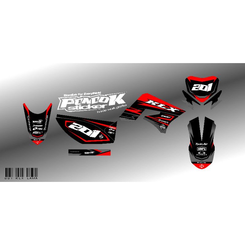 decal/striping klx lama merah simpel