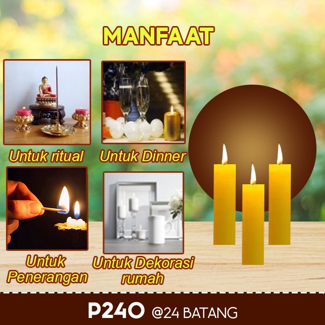 Lilin Batang Sembahyang Sukhavati P240 Kuning