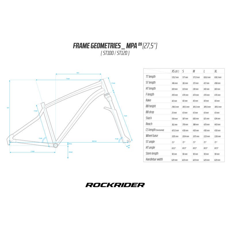 ROCKRIDER Sport Trail 100 Sepeda Gunung MTB Unisex