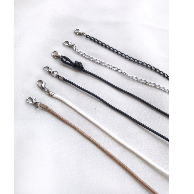 YCJ Kalung masker pria wanita tali hitam rantai hitam, strap masker pria wanita rantai hitam✷ (Laris