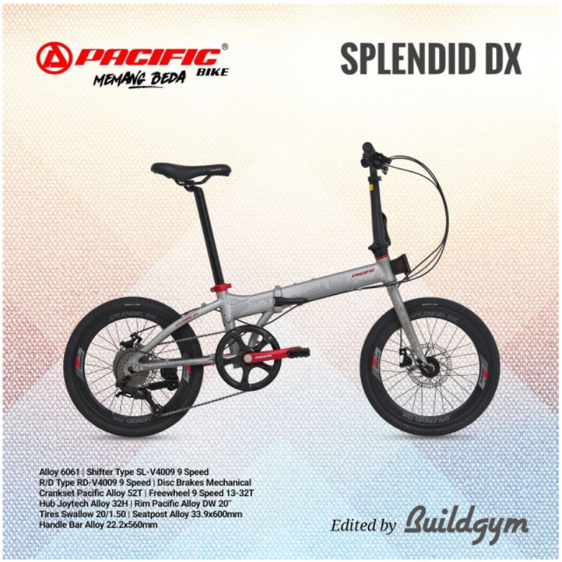 Sepeda Lipat Pacific Splendid DX 20 Inch Alloy Frame 6061 20"