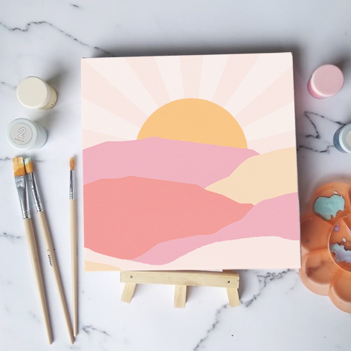 

Paint by number lukisan sunrise canvas 20x20 cm - 15x15cm