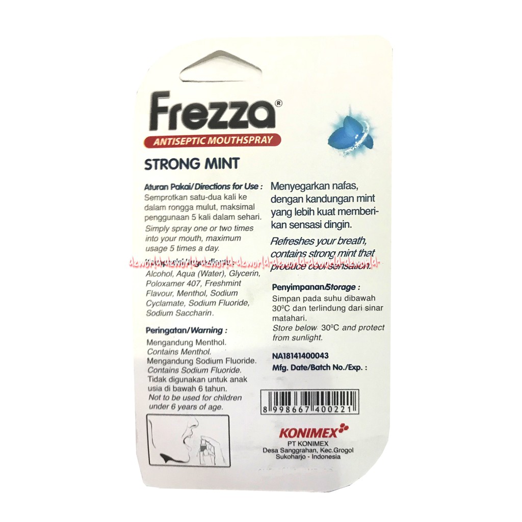 Frezza Antiseptic Mouthwash Spray Strong Mint 13ml Obat Kumur Freza Anti Septic Freza Freeza Anti septic Antiseptik Penyegar Nafas Menghilangkan Bau Mulut Semprotan Mulut