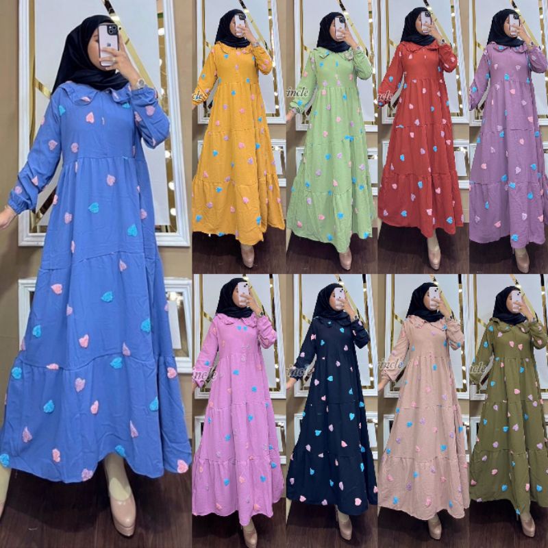 SCH_ DRESS MIDI CRINKLE POMPOM LOVE  | MIDI DRESS TERBARU | DRESS PESTA | MIDI DRESS VIRAL | OOTD