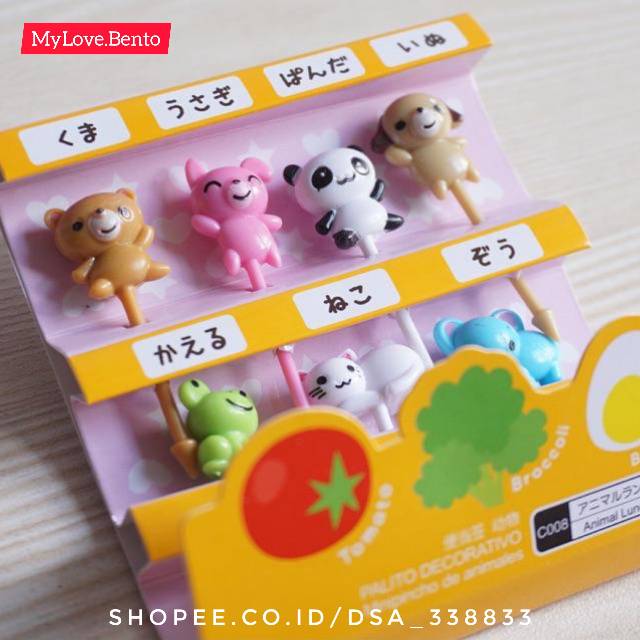 Tusukan Bento Mini Animal Skewer Food Picks Tusuk Bento Pick Cucusan Garpu Buah Hiasan Bento-3