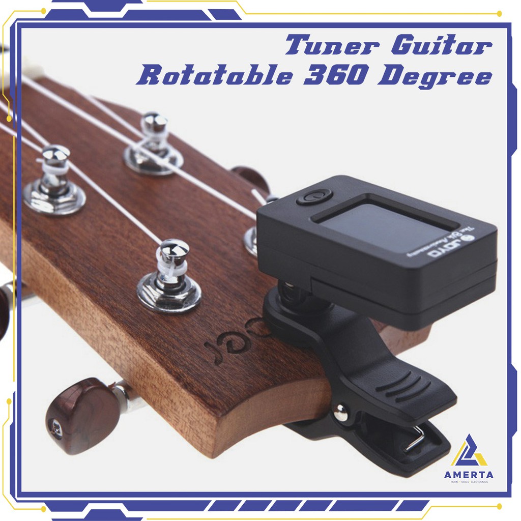 Tuner Gitar Rotatable 360 Degree JOYO  - Black