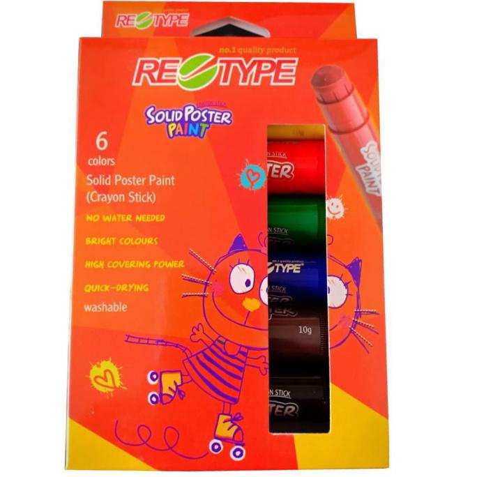 

Retype 6Pcs Solid Poster Paint Aman Anak Bayi Crayon Gambar Body Paint