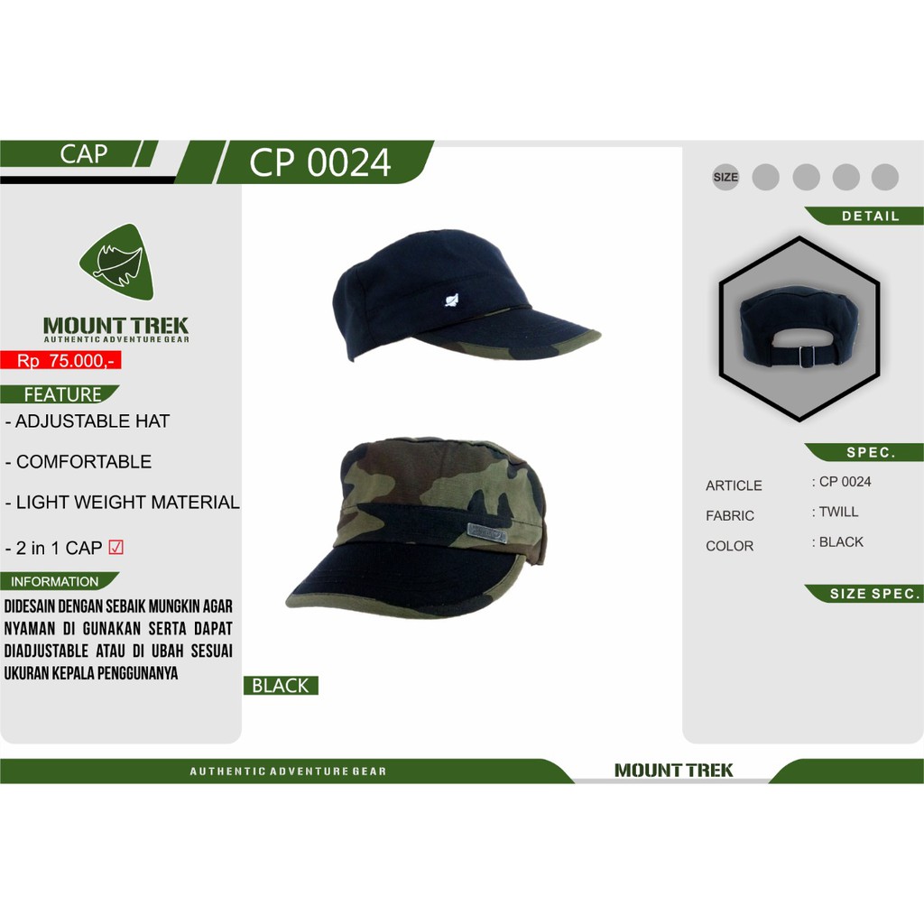 Topi Komando Loreng Mount trek Cp 24
