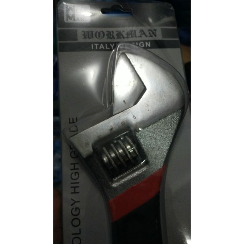 KUNCI INGGRIS 15&quot; GAGANG LAPIS KARET ADJUSTABLE WRENCH BAGO WORKMAN