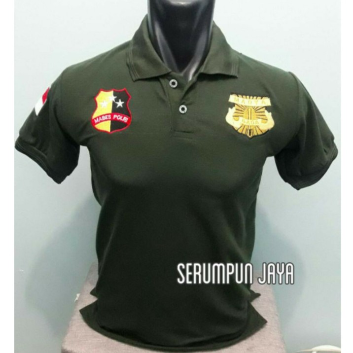 KAOS GADA MADYA HIJAU ARMY - KAOS KERAH GADA MADYA HIJAU ARMY FULL BORDIR