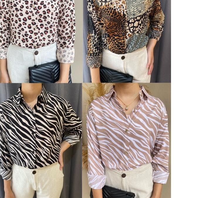 ➹ KEMEJA H&M MOTIF LEOPARD   ✻