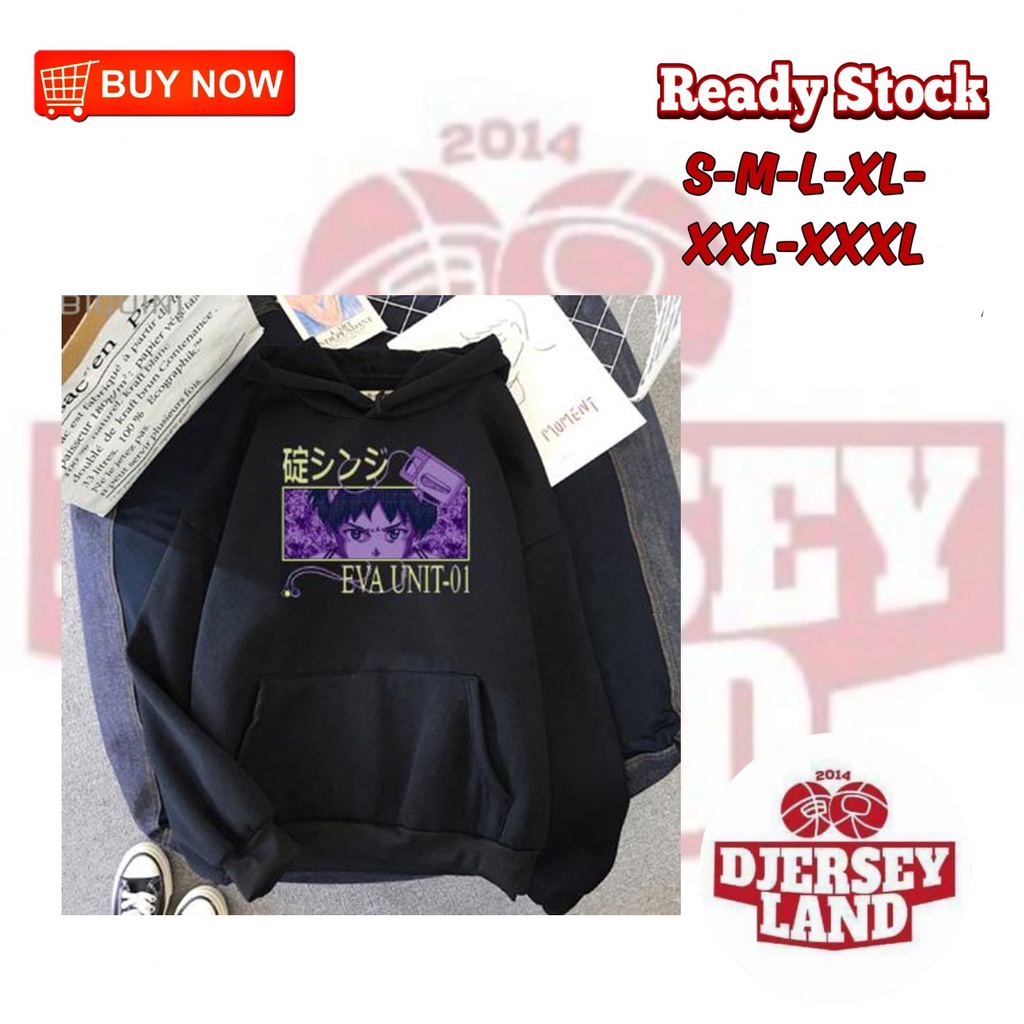 HOODIE LAKI LAKI DEWASA NEON GENESIS EVANGELION SWITER PRIA KEREN