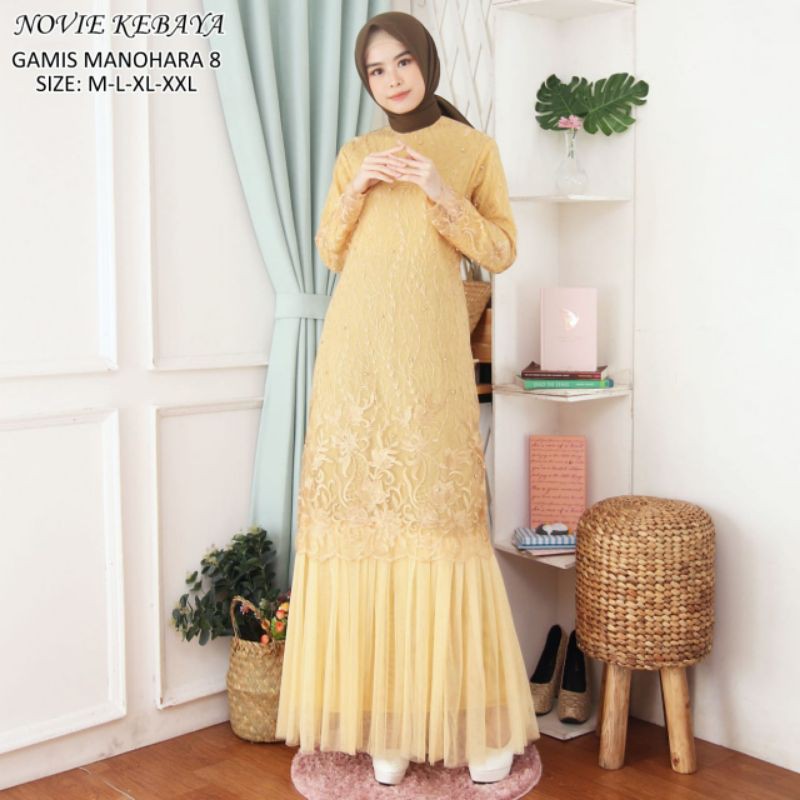 gamis tutu termurah novie / gamis modern / outfit kebaya / outfit gamis / kebaya cod