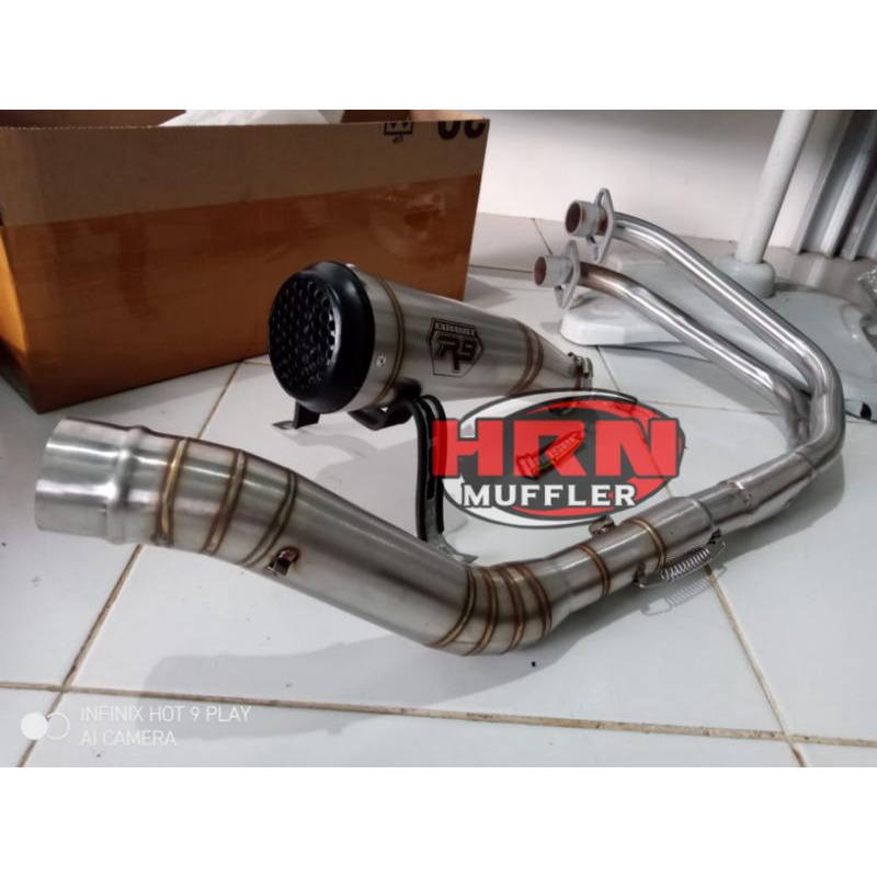 Ready Knalpot Racing R9 GP Untuk Ninja 250fi, Ninja 250 Karbu,  Z250, R25, CBR250R