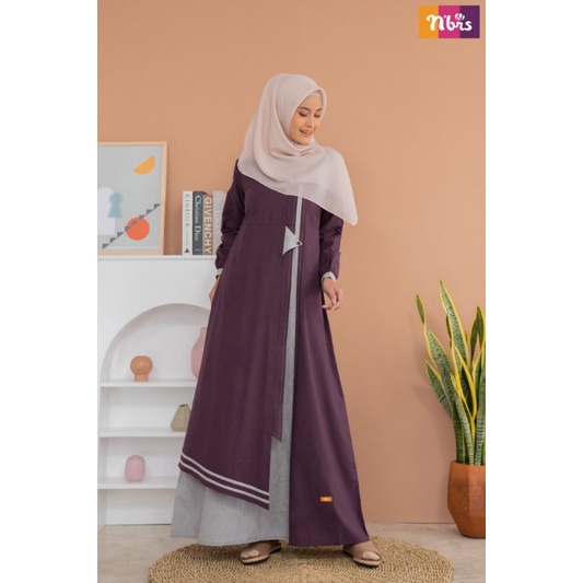 GAMIS NIBRAS NBB43 /NB B43 - PURPLE - MOCCA - EMERALD #BAJU MUSLIM WANITA REMAJA DEWASA CASUAL CANTI