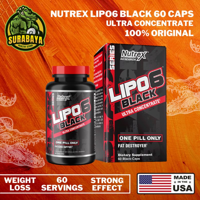 Nutrex Lipo6 Black 60 Capsules Ultra Concentrate Pembakar Lemak Kapsul Lipo 6 BUC Fat Burner Diet Slimming