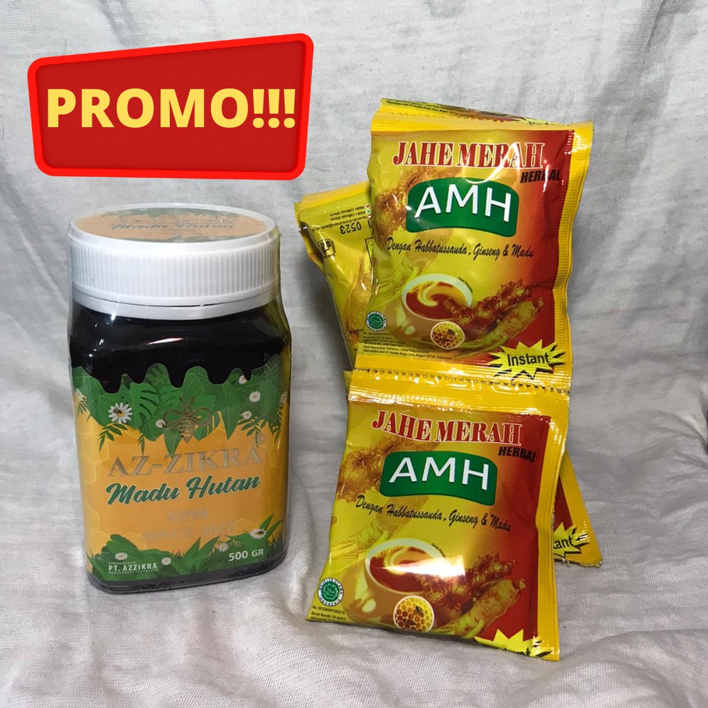 

[PROMO!!!] Madu Hutan Super Az-Zikra 500 gr + Jahe Merah AMH 12 sachet