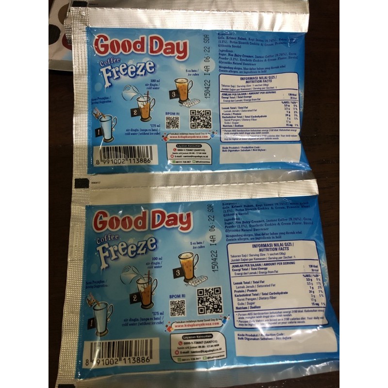 Good Day Freeze Kopi Instan Larut Pakai Air Dingin 1 renteng 10 sachet