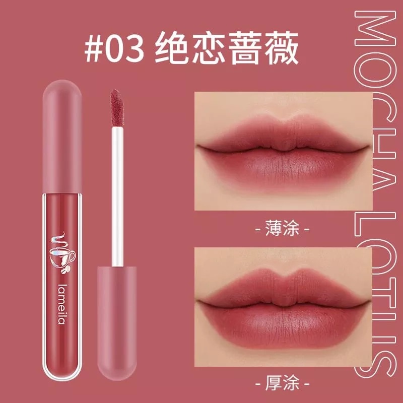 LAMEILA Lip Cream Mocha Lotus LM-1041 / LM 1041 / LM1041 Berkualitas Original Import Murah Rumah Cantik 354 Lipcream Lipgloss Lipstik